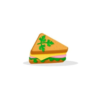 Flat vector image of a sandwich on a white background Illustrazione stock