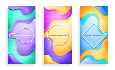 Flat vector image, three abstract backgrounds for web site design, flyer an.. 스톡 일러스트