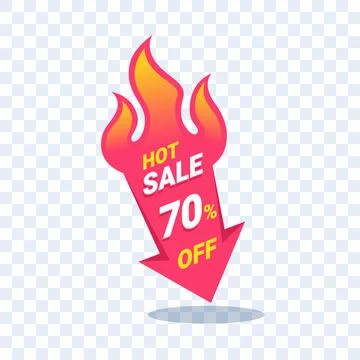 Flat vector image on a transparent background, burning red arrow with the ins Ilustración de archivo