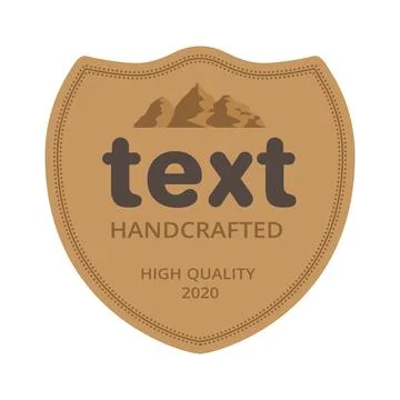 Flat vector image on white background, brown chevron in the form of a shiel.. Stock Illustration