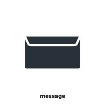 Flat vector image on white background, black icon as envelope, message or ema 스톡 일러스트