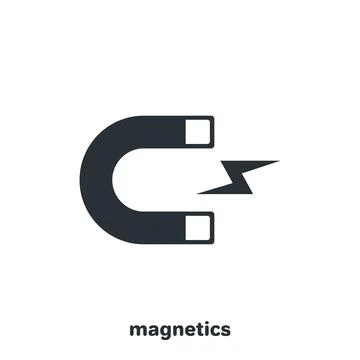 Flat vector image on white background, magnet icon attracting anything Stock Illustration