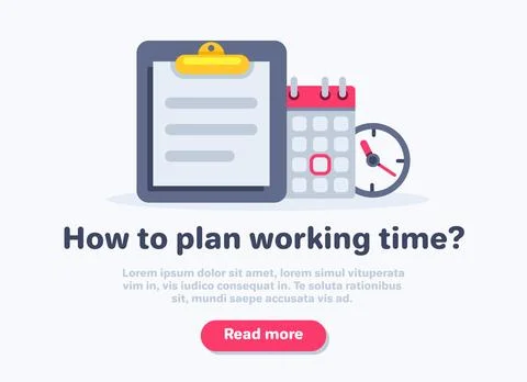 Flat vector image on a white background in the form of a landing, document wi Ilustração Stock
