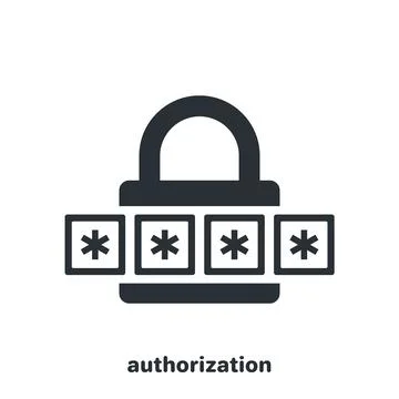 Flat vector image on white background, door lock icon and code, user authoriz Stock Illustration