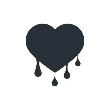 Flat vector image on white background, heart icon with drops Stock Illustration