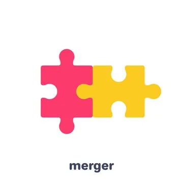 Flat vector image on a white background, business icon, two pieces of a puzzl Stock Illustration