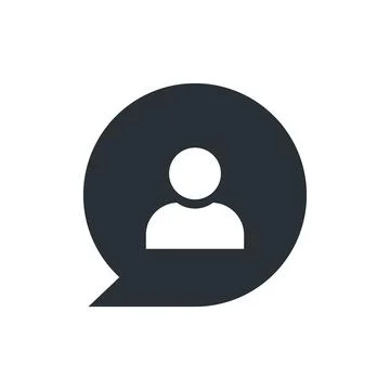 Flat vector image on white background, black icon in form of bubble with a ma イラスト素材