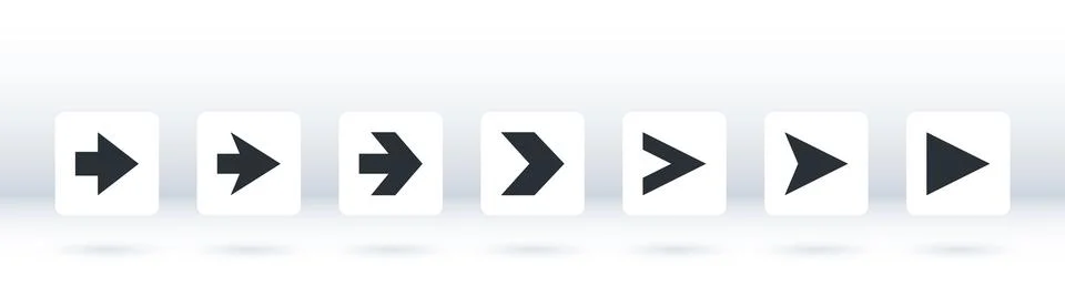 Flat vector image on white background, set of different arrows for web design 库存插图