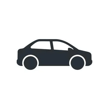 Flat vector image on a white background, car icon in the form of a silhouette 库存插图