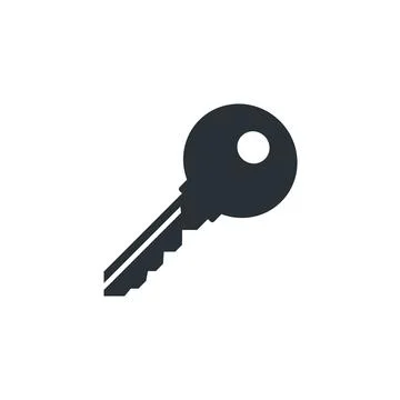 Flat vector image on a white background, icon key, account password Stock Illustration