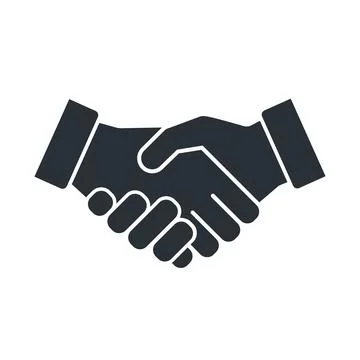 Flat vector image on white background, handshake icon, business agreement and Stock Illustration