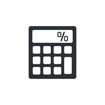 Flat vector image on a white background, business icon, calculator of black c Stock Illustration