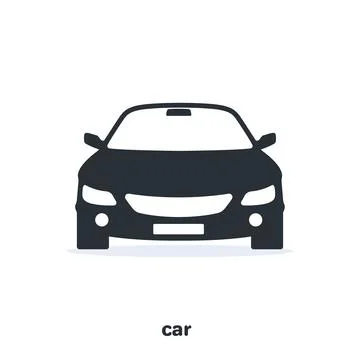 Flat vector image on a white background, car icon in the form of a silhouette Stock Illustration