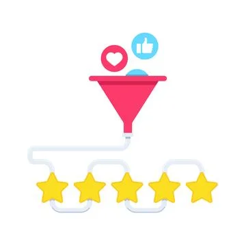 Flat vector image on a white background, incoming likes in a watering can and Stock Illustration
