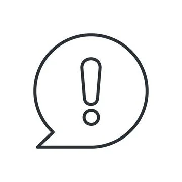 Flat vector image on a white background, linear icon with a text bubble with  Stock Illustration