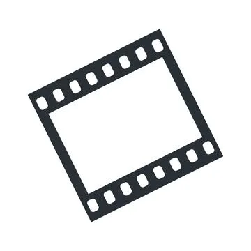 Flat vector image on a white background, black video or film frame icon Stock Illustration