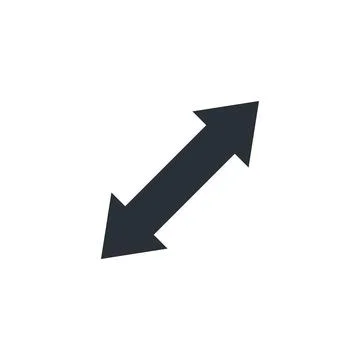 Flat vector image on white background, bidirectional arrow, expand icon Stock Illustration