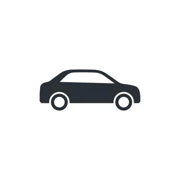 Flat vector image on a white background, car icon in the form of a silhouette Stock Illustration