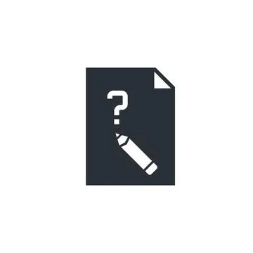 Flat vector image on white background, paper sheet icon with question mark an 스톡 일러스트