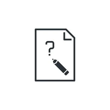 Flat vector image on white background, paper sheet icon with question mark an 스톡 일러스트