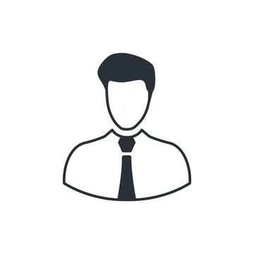 Flat vector image on white background, icon business man Illustrazione stock