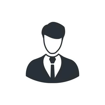 Flat vector image on white background, icon business man Illustrazione stock