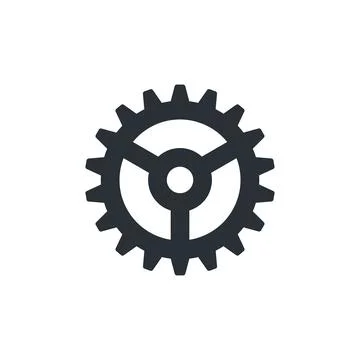 Flat vector image on white background, gear icon Stock Illustration