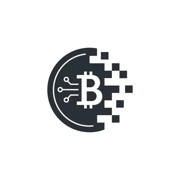 Flat vector image on a white background, bitcoin cryptocurrency icon Stock Illustration