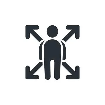 Flat vector image on white background, opportunity icon in the form of a man  Stock Illustration