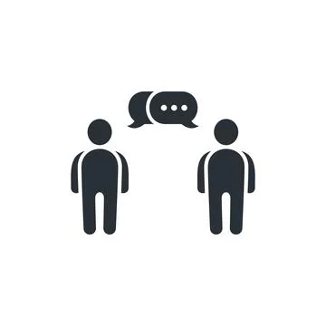 Flat vector image on white background, icon of communicating people Stock Illustration