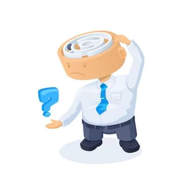 Flat vector image on a white background, cartoon character in a business suit Stockillustratie
