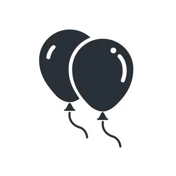 Flat vector image on white background, balloons icon, promotions and holding  Stock Illustration