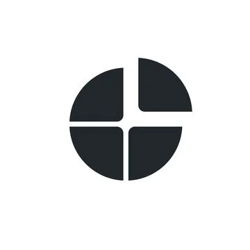 Flat vector image on a white background, icon in the form of a pie chart divi Stock Illustration