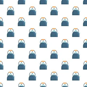 Flat vector kettle pattern creating seamless kitchenware background イラスト素材
