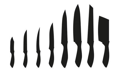Flat vector knife collection. Kitchen dagger set. Stock-Illustration