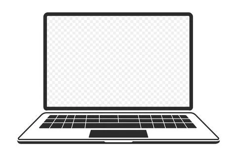 Flat vector laptop icon with blank screen for digital interface Stock Illustration