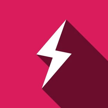 Flat vector Lightning icon Flat vector Lightning icon with long shadow Cop... Stock Photos