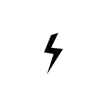 Flat vector lightning silhouette lightning icon Stock Illustration