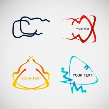 Flat vector line dialog design color elements Stock Illustration