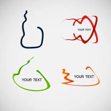 Flat vector line dialog design color elements Stock Illustration