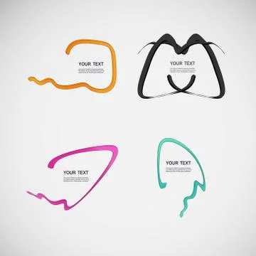 Flat vector line dialog design color elements Illustrazione stock