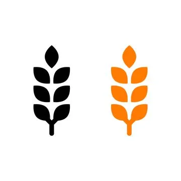 Flat vector line icon of barley, rye, wheat, vector illustration Stock Illustration