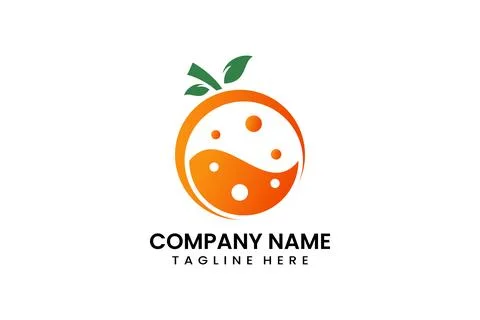 Flat vector liquid orange logo modern template Illustrazione stock
