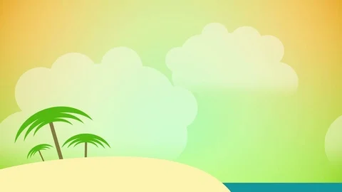 Flat Vector Loopable Summer Background version 2 Stock Footage 71327955