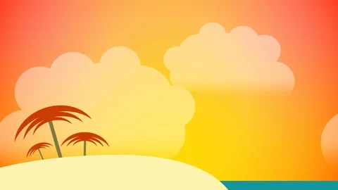 Flat Vector Loopable Summer Background version 3 Stock Footage 71328496