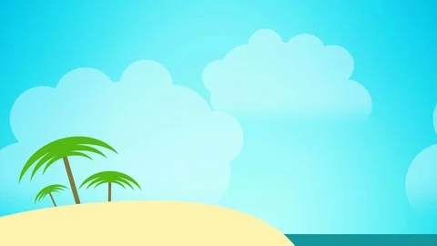Flat Vector Loopable Summer Background version 1 Stock Footage 71328579