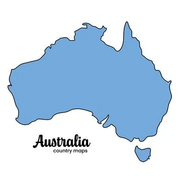 Flat Vector Map of Australia with Script Text.Vector illustration 스톡 일러스트