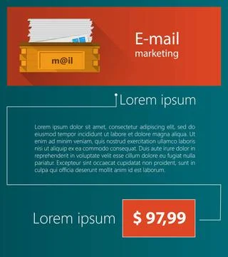 Flat vector minimalist template business design. Email marketing. Flat vec... Foto stock
