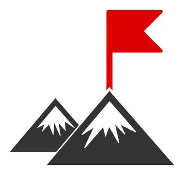 Flat Vector Mission Flag Icon Stock Illustration