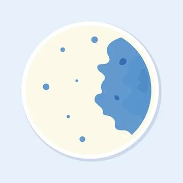 Flat vector moon sticker Stock Illustration